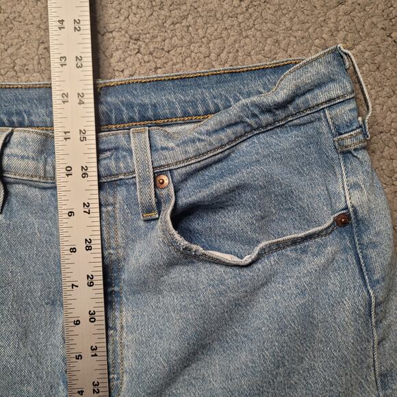 Levis 501 Jeans 31x28 Blue Denim Light Wash Button Fly Raw Hem Skinny High Rise - Picture 9 of 11